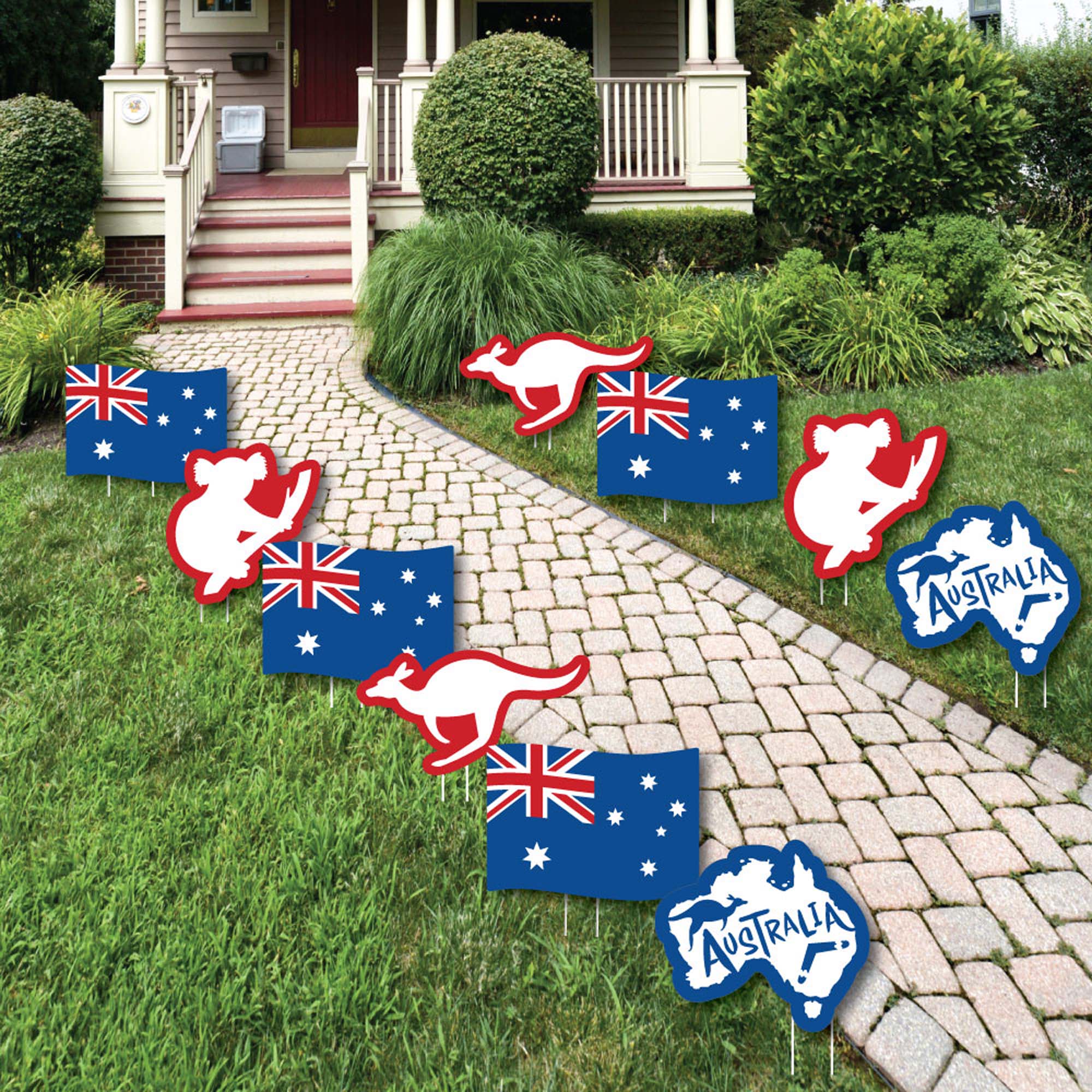 Australia Day - Koala Bear, Kangaroo, Australian Flag Lawn Decorations