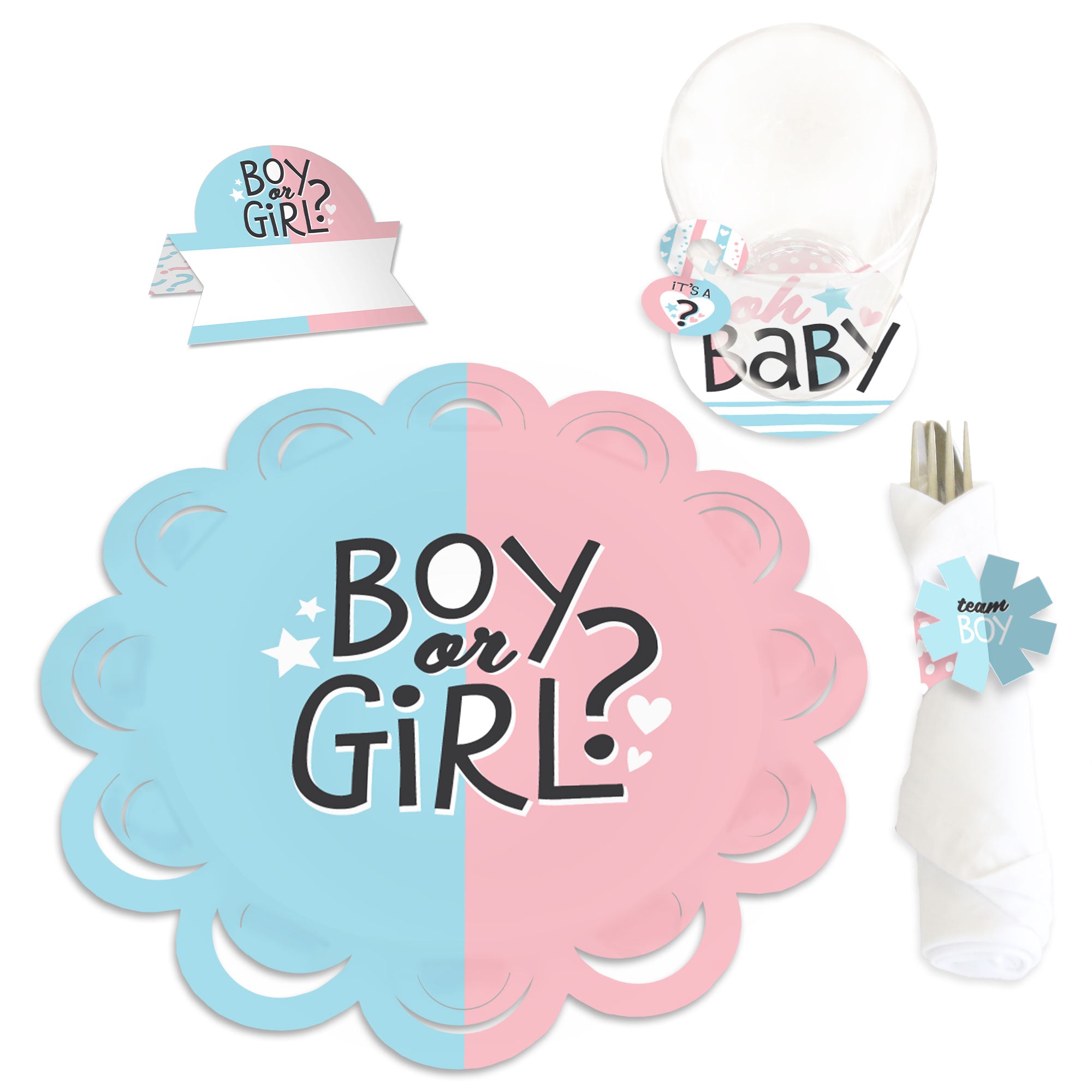 Big Dot of Happiness Baby Gender Reveal - Team Boy or Girl Party Photo  Booth Props Kit - 20 Count