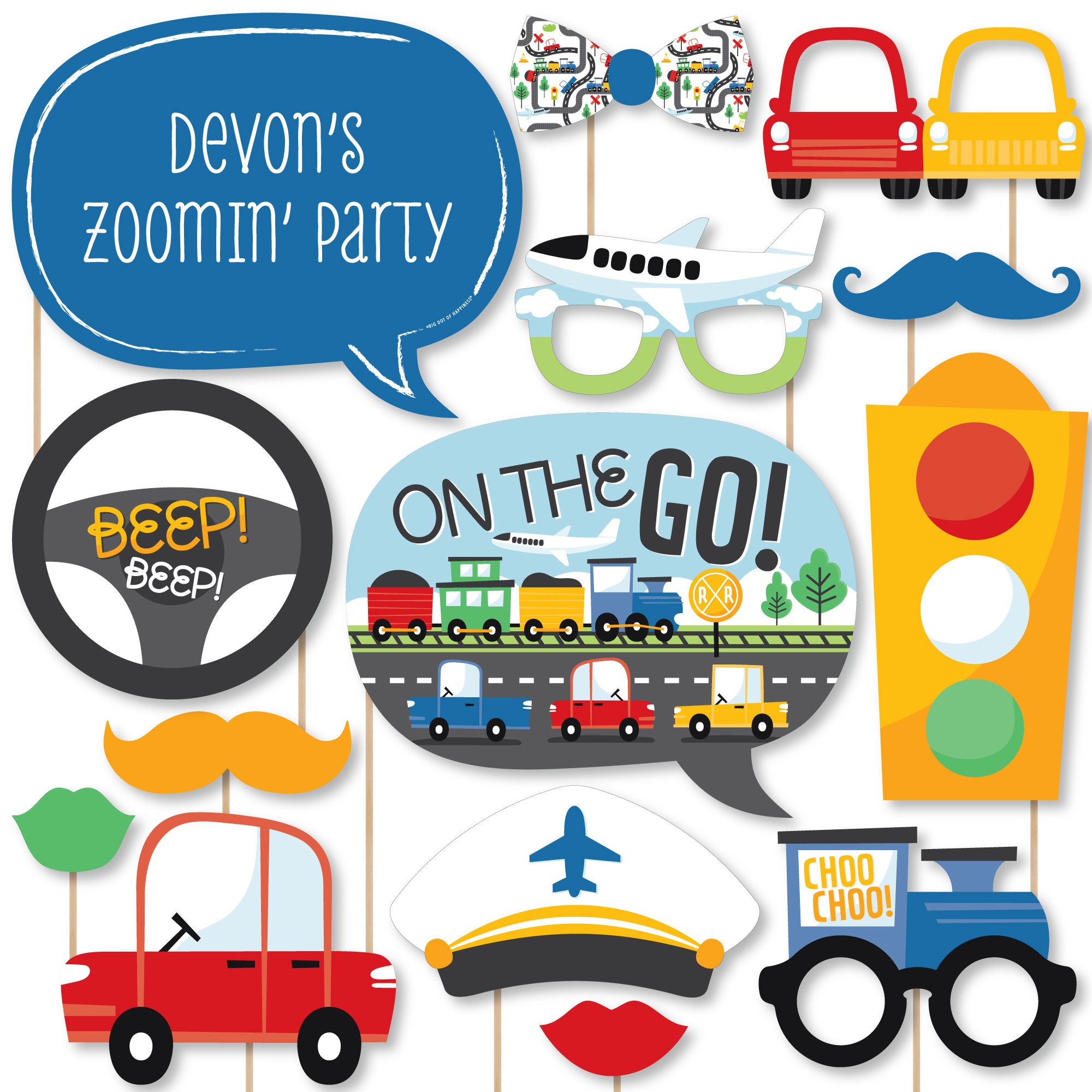 Cars, Trains, And Airplanes - Personalized Transportation Birthday 