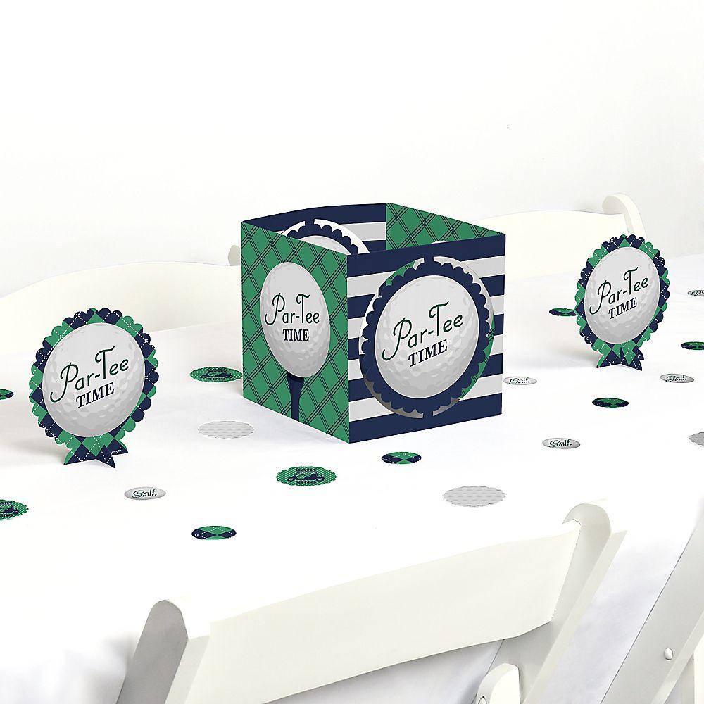 Big Dot of Happiness Par-Tee Time - Golf - Birthday or Retirement Party Centerpiece & Table Decoration Kit