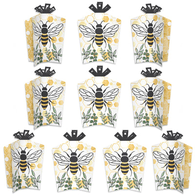 Little Bumblebee - Paper Straw Decor - Bee Baby Shower or Birthday Party  Striped Decorative Straws - Set of 24