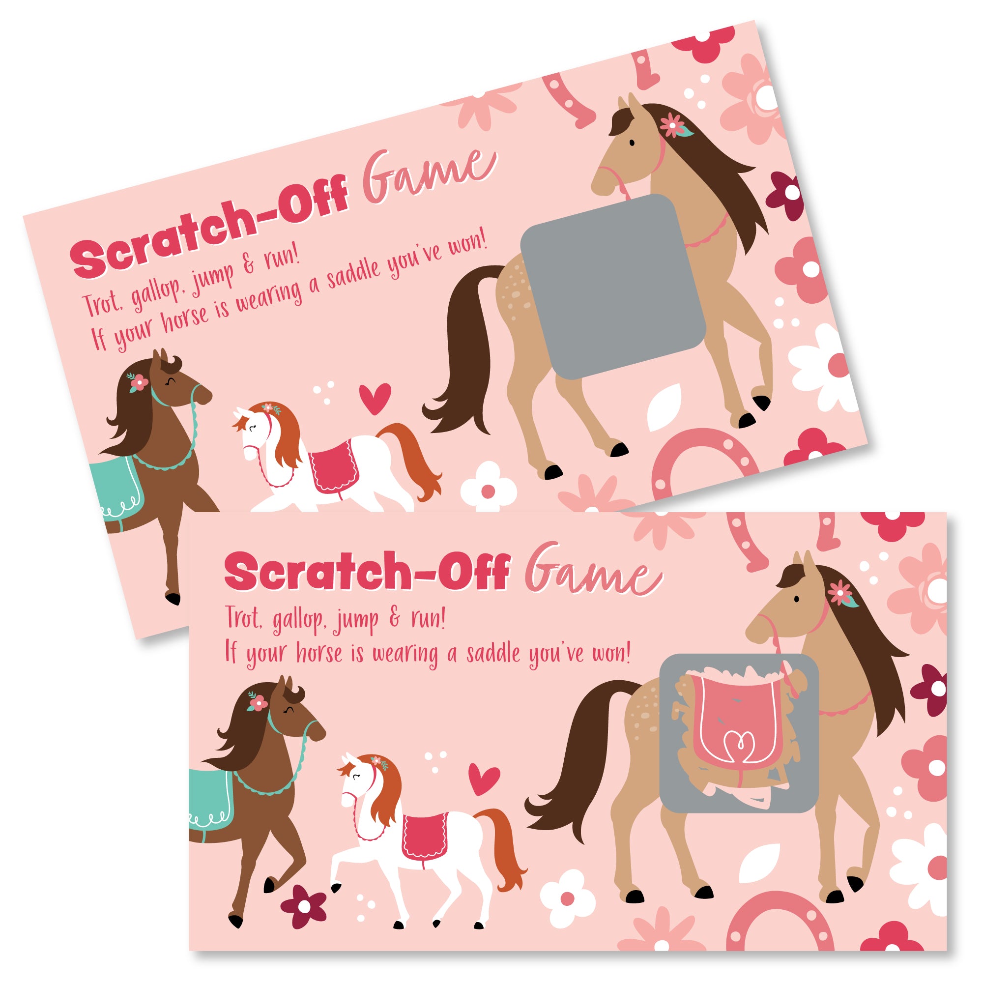 Run Wild Horses - Pony Birthday Party Game Scratch Off Cards - 22 Count |  BigDotOfHappiness.com – Big Dot of Happiness LLC