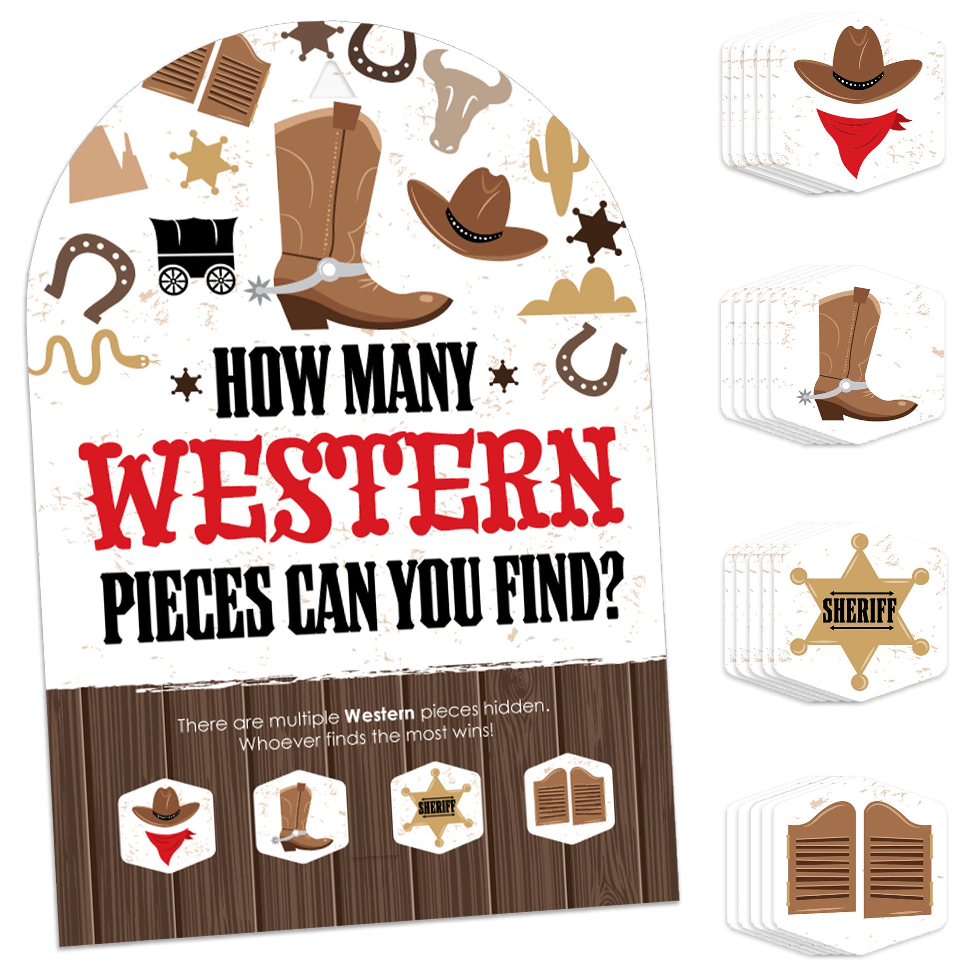 Big Dot of Happiness Little Cowboy - Western Photo Booth Props Kit - 20  Count