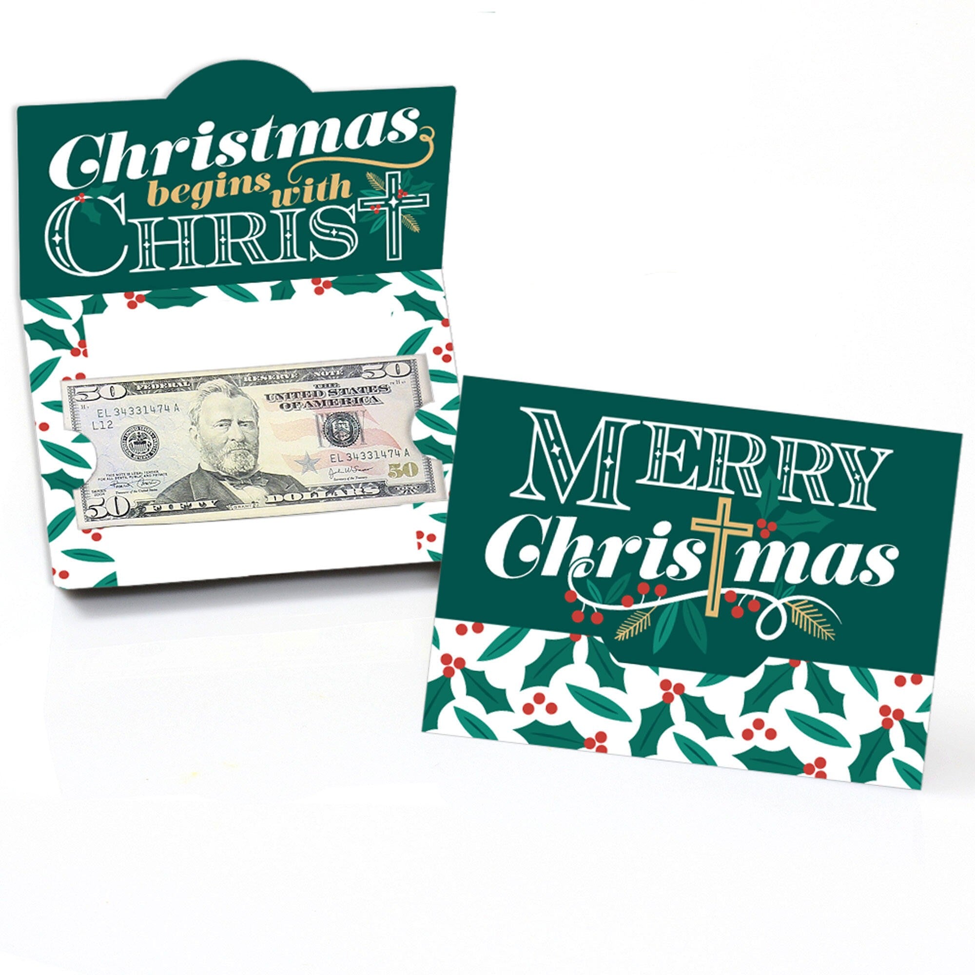 Big Dot Of Happiness Holiday Thank You - Christmas Appreciation Money And Gift  Card Holders 8 Ct