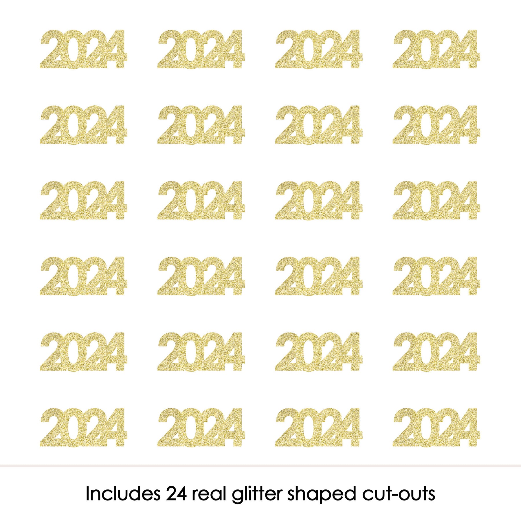 Gold Glitter 2024 - No-Mess Real Gold Glitter Cut-Out Numbers - New Ye ...