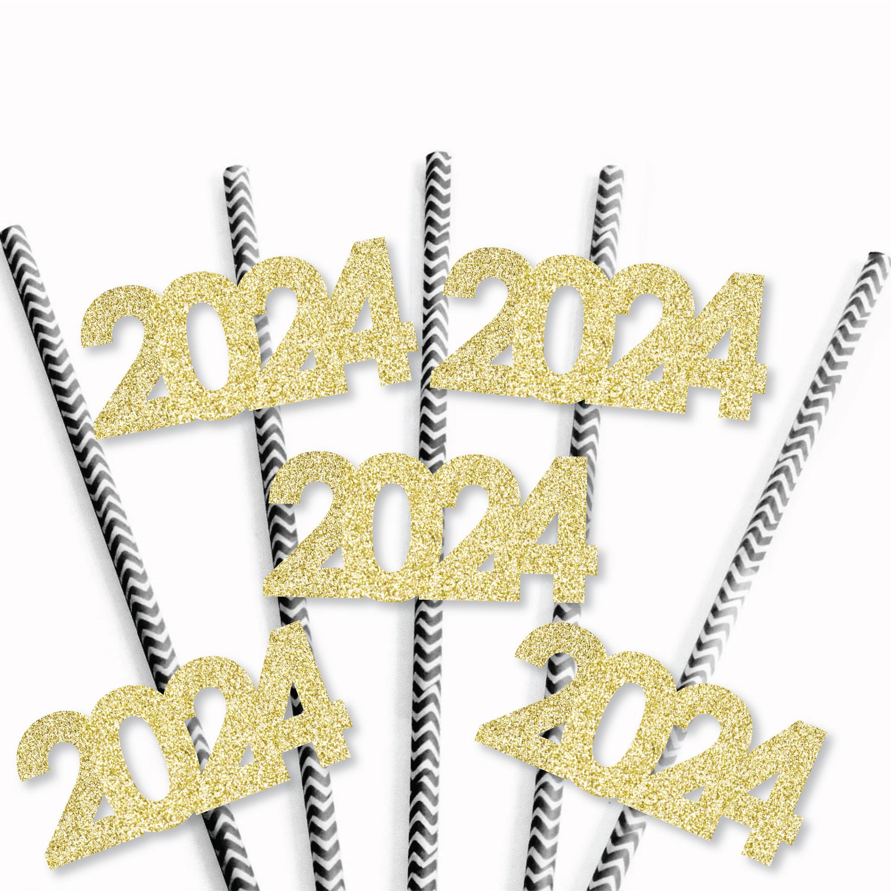 24pcs Paper Straws Harry Potter Gold Glitzy Glitter Customize Party  Wizarding