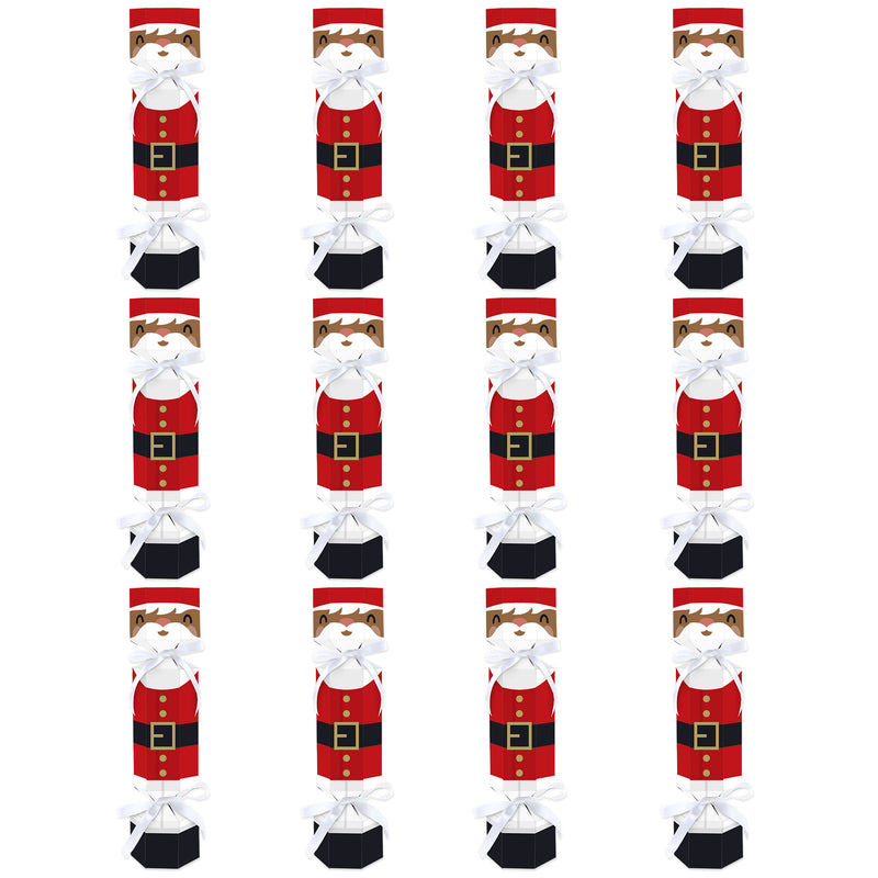 Jolly Santa Claus - No Snap Christmas Party Table Favors - DIY Cracker Boxes - Set of 12