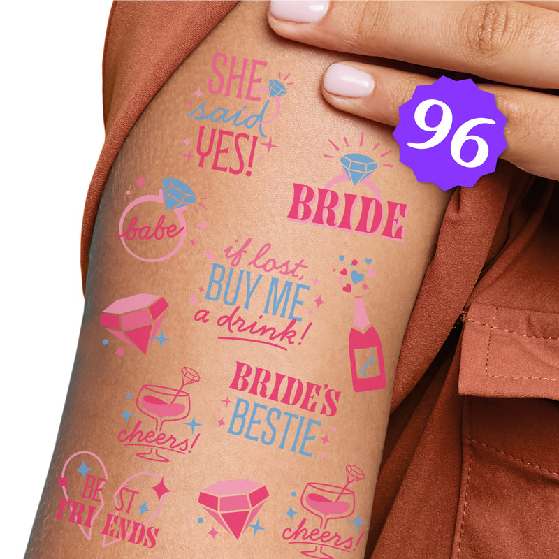 Bachelorette Temporary Tattoos for Women, Future Mrs. Bachelorette Tattoos, Bride&