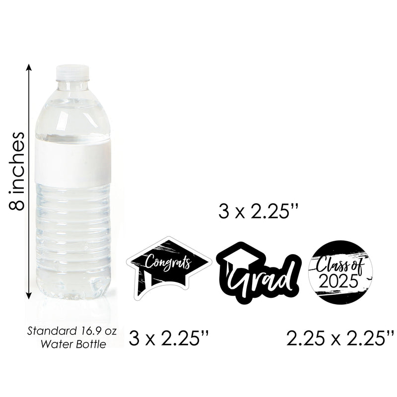 Black and White Grad - Best is Yet to Come - DIY Shaped 2025 Graduation Party Paper Cut-Outs - 24 ct