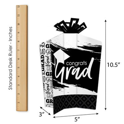 Black and White Grad - Best is Yet to Come - 2025 Black and White Graduation Party Decor and Confetti - Terrific Table Centerpiece Kit - Set of 30