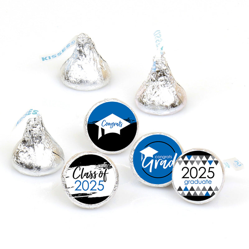 Blue Grad - Best is Yet to Come - Round Candy Labels 2025 Graduation Party Favors - Fits Hershey&