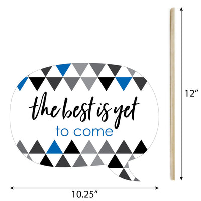 Blue Grad - Best is Yet to Come - Personalized 2025 Graduation Party Photo Booth Props Kit - 20 Count