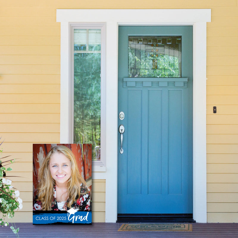 Blue Grad - Best is Yet to Come - Photo Yard Sign - Royal Blue 2025 Graduation Party Decorations