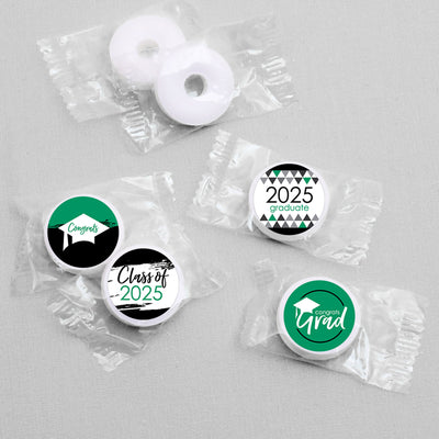 Green Grad - Best is Yet to Come - Round Candy Labels 2025 Graduation Party Favors - Fits Hershey's Kisses 108 Ct