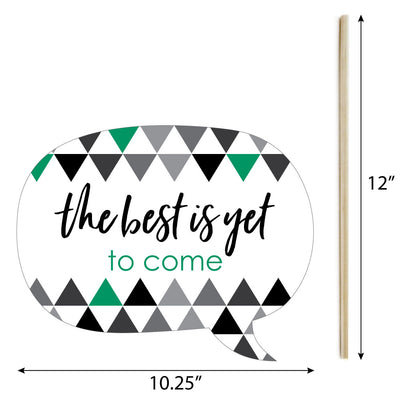 Green Grad - Best is Yet to Come - Personalized 2025 Graduation Party Photo Booth Props Kit - 20 Count