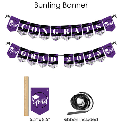 Purple Grad - Best is Yet to Come - 2025 Purple Graduation Party Supplies - Banner Decoration Kit - Fundle Bundle