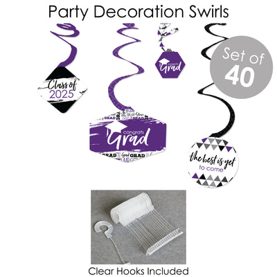 Purple Grad - Best is Yet to Come - 2025 Purple Graduation Party Supplies - Banner Decoration Kit - Fundle Bundle