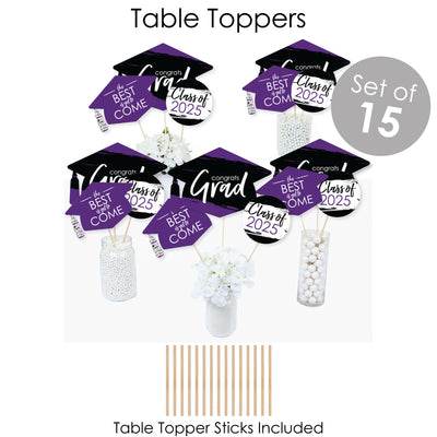 Purple Grad - Best is Yet to Come - 2025 Purple Graduation Party Supplies - Banner Decoration Kit - Fundle Bundle