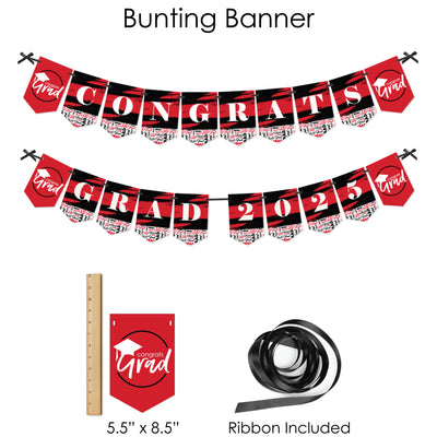 Red Grad - Best is Yet to Come - 2025 Red Graduation Party Supplies - Banner Decoration Kit - Fundle Bundle