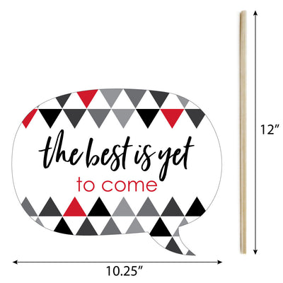 Red Grad - Best is Yet to Come - Personalized 2025 Graduation Party Photo Booth Props Kit - 20 Count