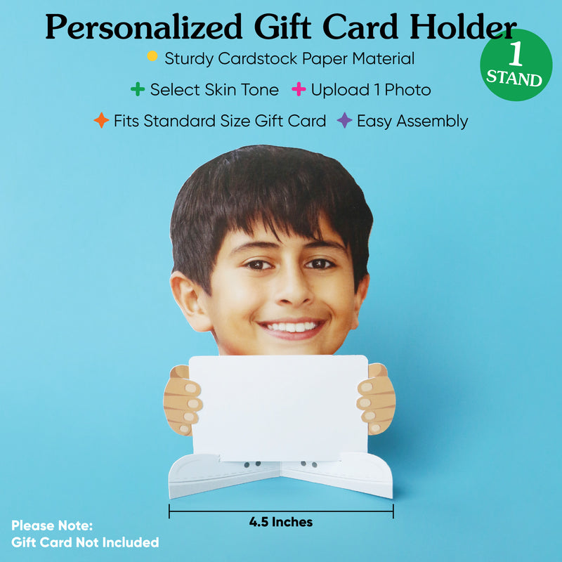 Custom Big Head Photo Gift Card Holder - 1 Pc