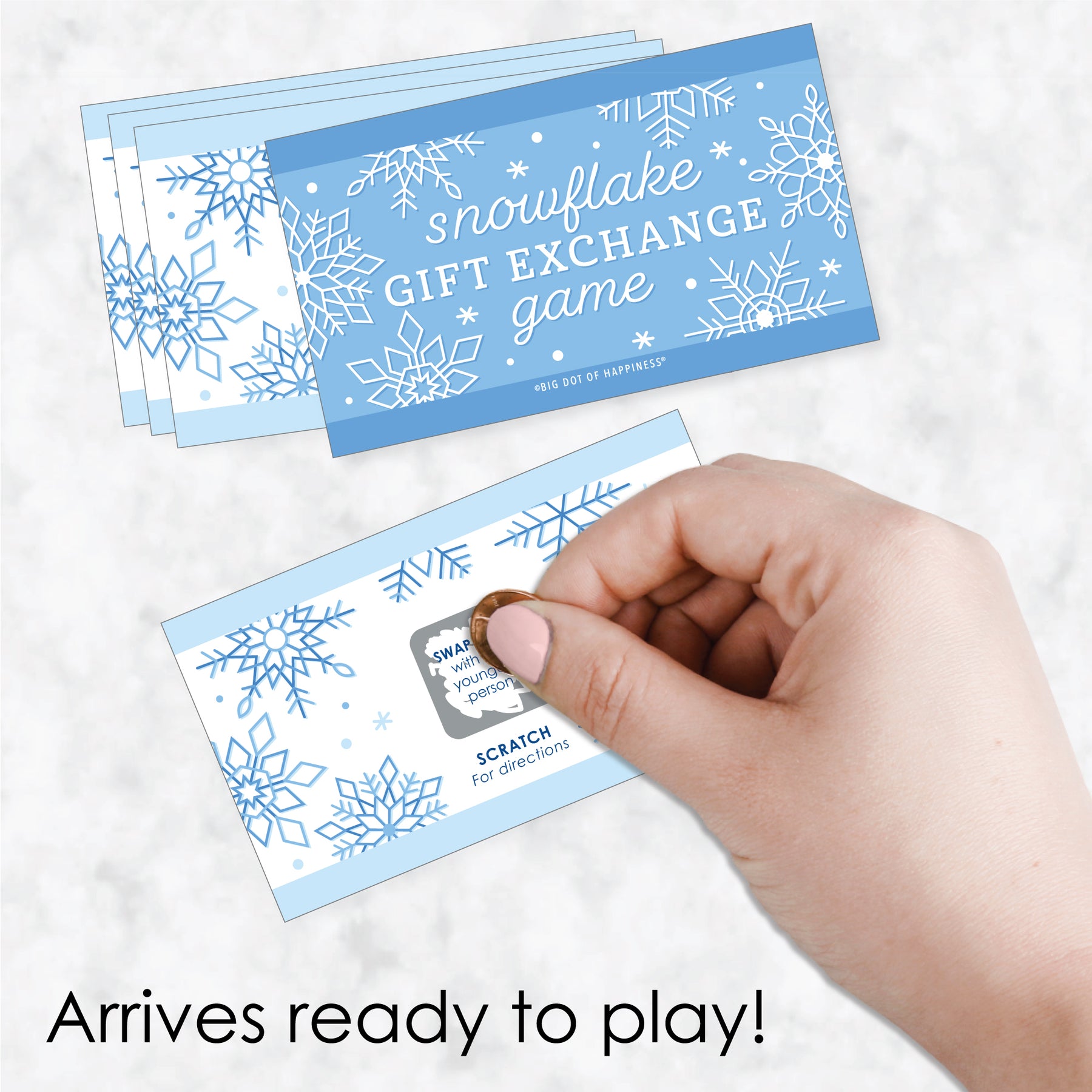 Christmas Party: Snowflake Scratch Off Winter Party Game - 30 Game Cards