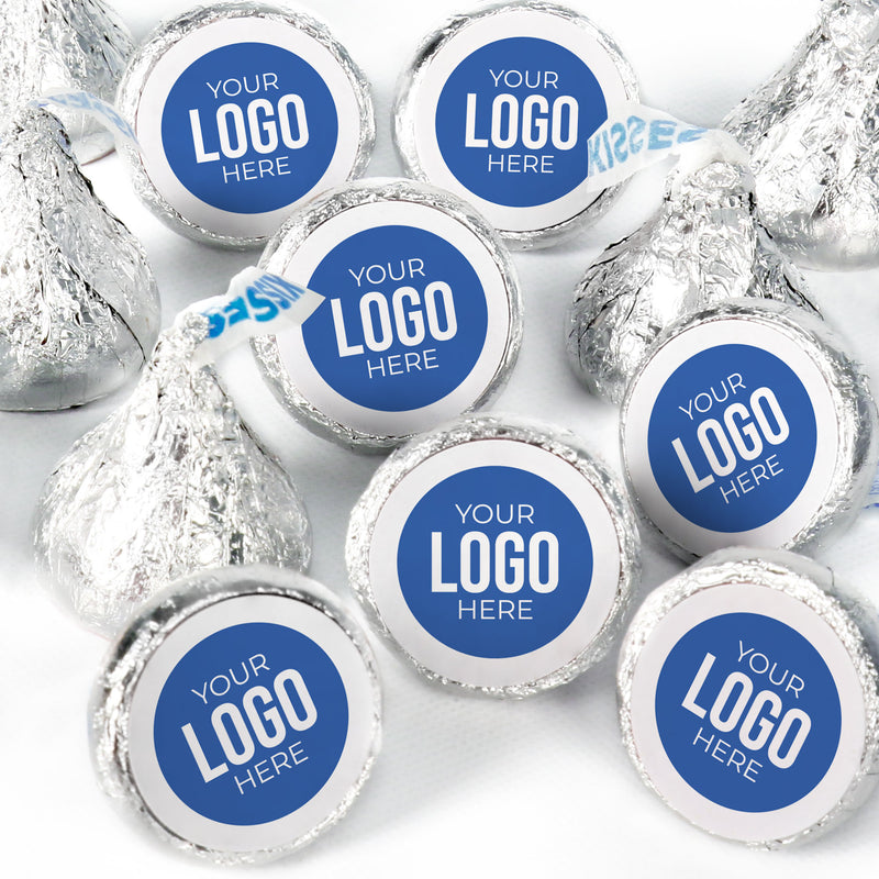 custom logo branded corporate party round candy stickers