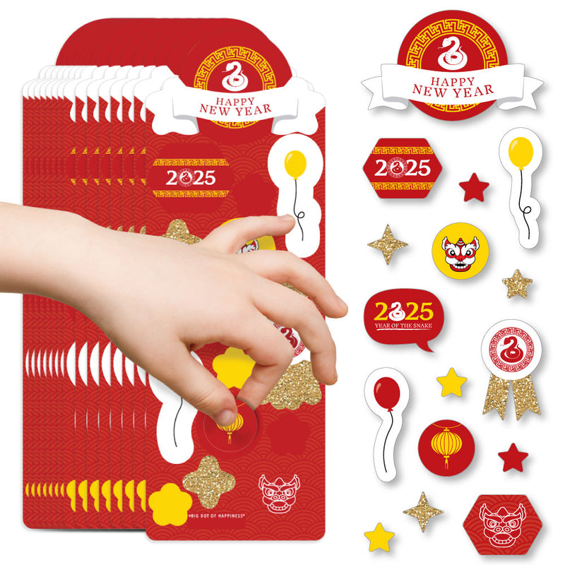 Chinese New Year - 2025 Year of the Snake Favor Kids Stickers - 16 Sheets - 256 Stickers