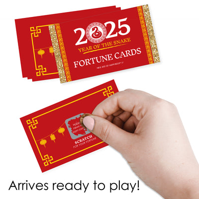 Chinese New Year - 2025 Year of the Snake Game Scratch Off Fortune Cards - 22 Count