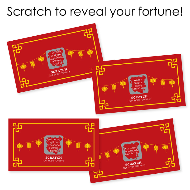 Chinese New Year - 2025 Year of the Snake Game Scratch Off Fortune Cards - 22 Count