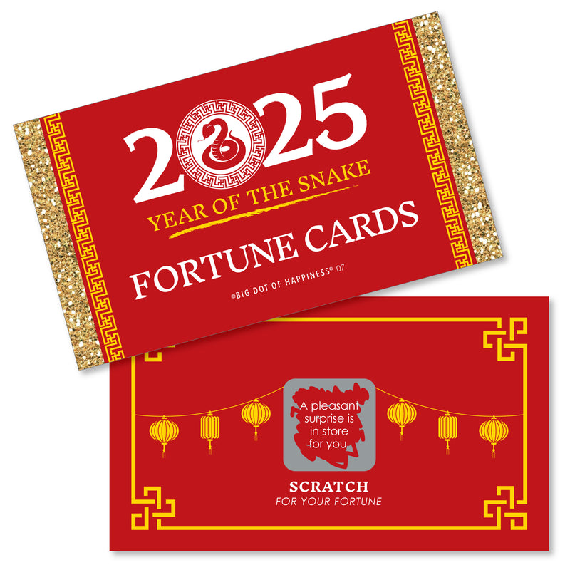 Chinese New Year - 2025 Year of the Snake Game Scratch Off Fortune Cards - 22 Count