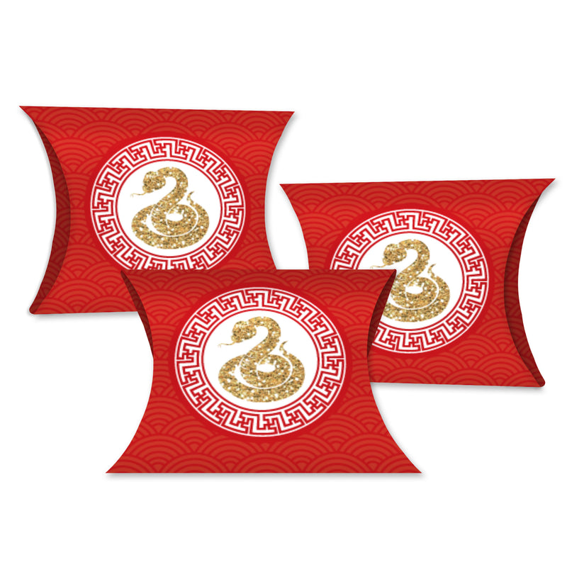 Chinese New Year - Favor Gift Boxes - 2025 Year of the Snake Petite Pillow Boxes - Set of 20