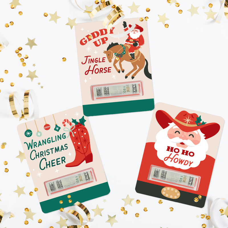 Christmas Cowboy Funny Money Cards - 6 Ct