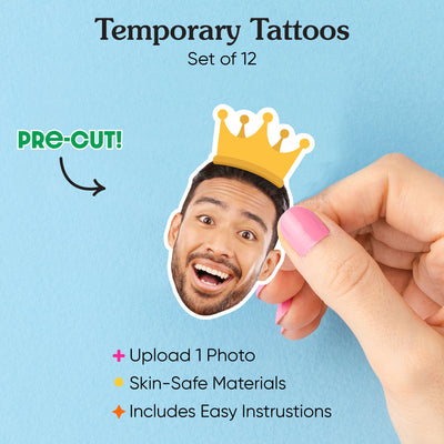 Custom Crown Temporary Tattoos - 12 Ct