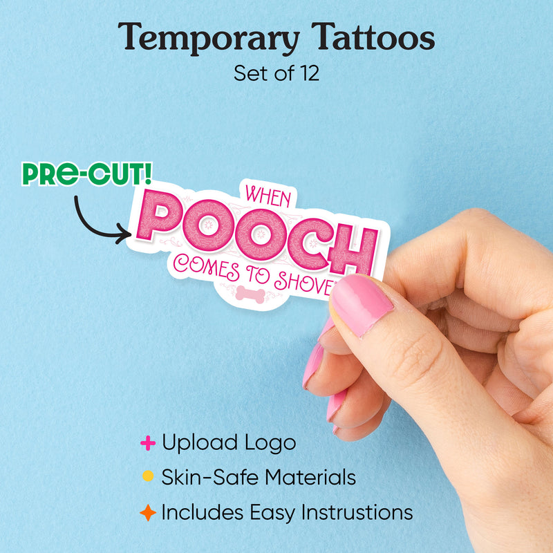 Custom Logo Personalized Temporary Tattoos - Branded Business Party Favors - Custom Photo Temporary Tattoos - Set of 12