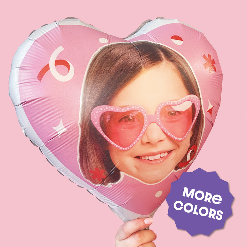 Personalized Fun Face Photo Heart Balloons, Personalized Birthday Balloons, Anniversary Party Decorations, Baby Shower, Bachelorette Party Decor, Custom Heart Double-Sided Mylar Balloon, 1 Piece