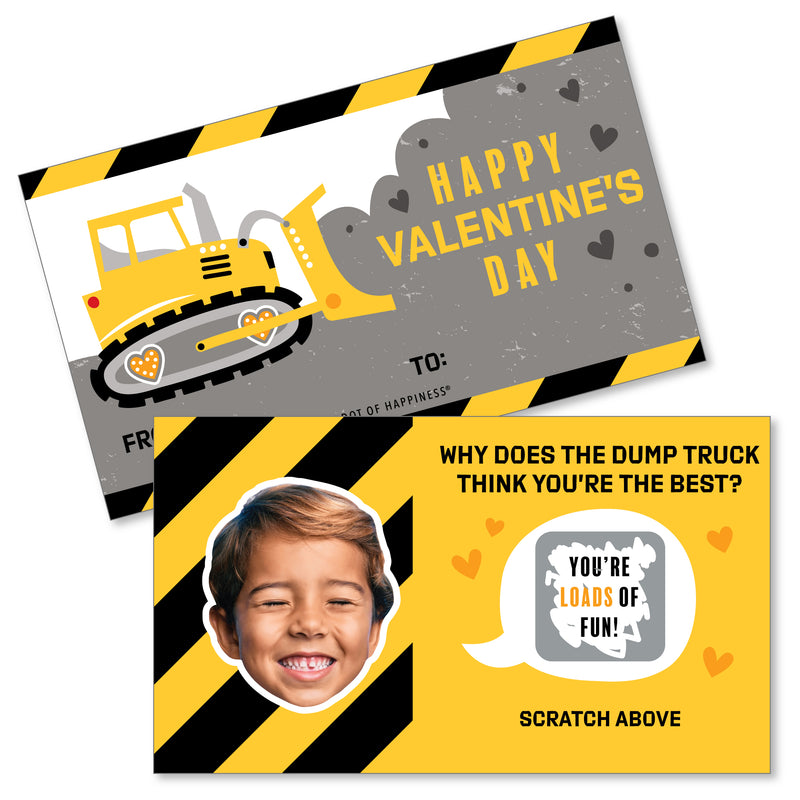 Construction Truck Valentines Day Classroom Exchange Scratch Off