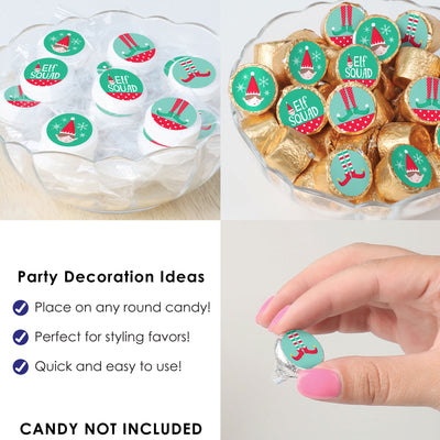 Elf Squad - Kids Elf Christmas and Birthday Party Small Round Candy Stickers - Party Favor Labels - 324 Count