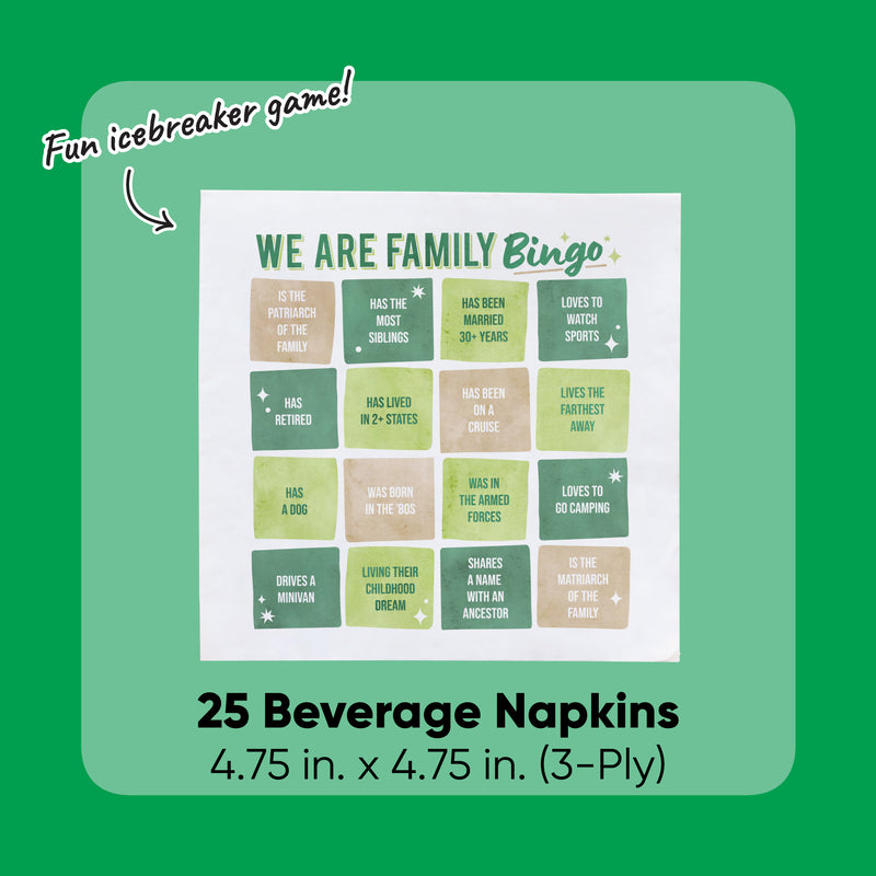 Family Bingo Beverage Game Napkins, 25 ct