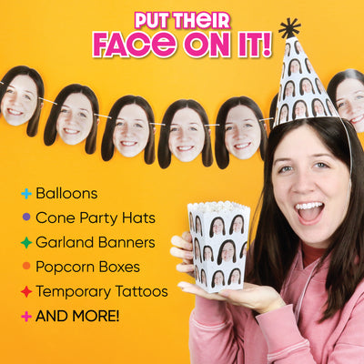 Custom Fun Face Cone Hat - 8 Ct