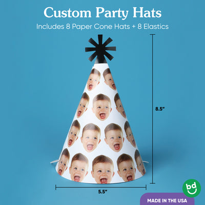 Custom Fun Face Cone Hat - 8 Ct