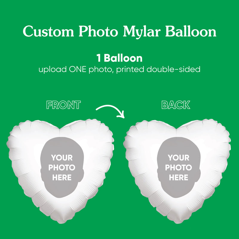 Personalized Fun Face Heart Balloon – Double Sided – 1 Ct