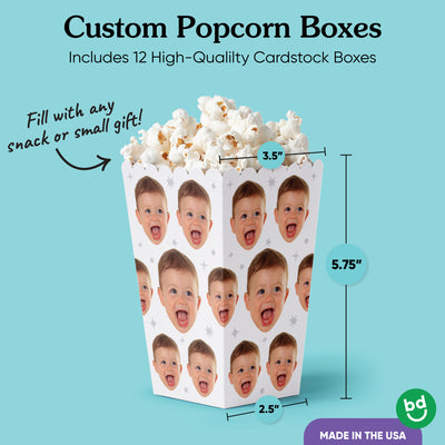 Custom Fun Face Popcorn Box - 12 Ct