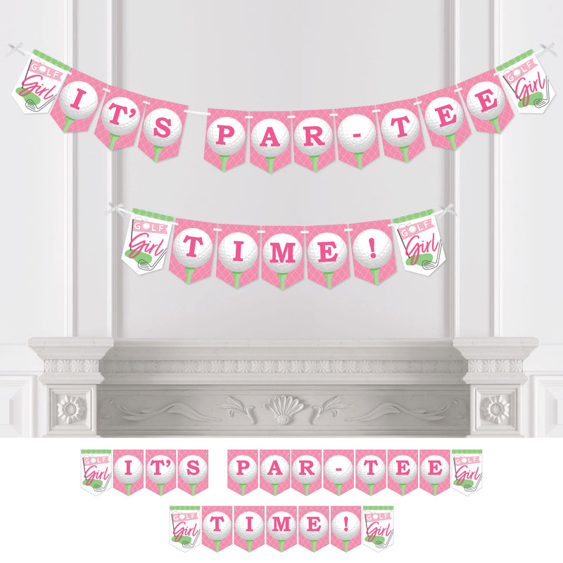 Golf Girl - Pink Birthday Party or Baby Shower Bunting Banner - Party Decorations - It&