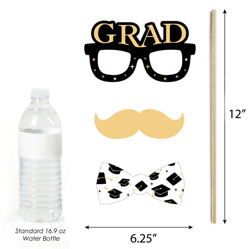 Goodbye High School, Hello College - Personalized 2025 Graduation Party Photo Booth Props Kit - 20 Count