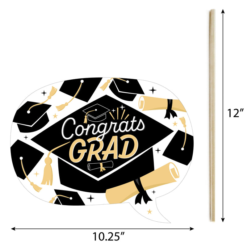 Goodbye High School, Hello College - Personalized 2025 Graduation Party Photo Booth Props Kit - 20 Count