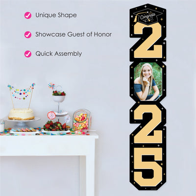 Goodbye High School, Hello College - Custom 2025 Graduation Party Vertical Decoration - Photo Shaped Banner