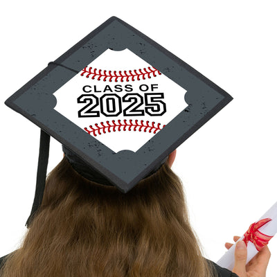 Grad Baseball - 2025 Graduation Cap Decorations Kit - Grad Cap Cover