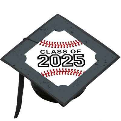 Grad Baseball - 2025 Graduation Cap Decorations Kit - Grad Cap Cover