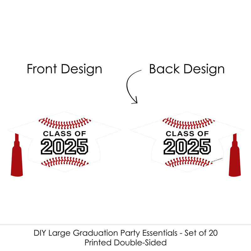 Grad Baseball - Grad Cap Decorations DIY 2025 Graduation Party Large Party Essentials - Set of 20